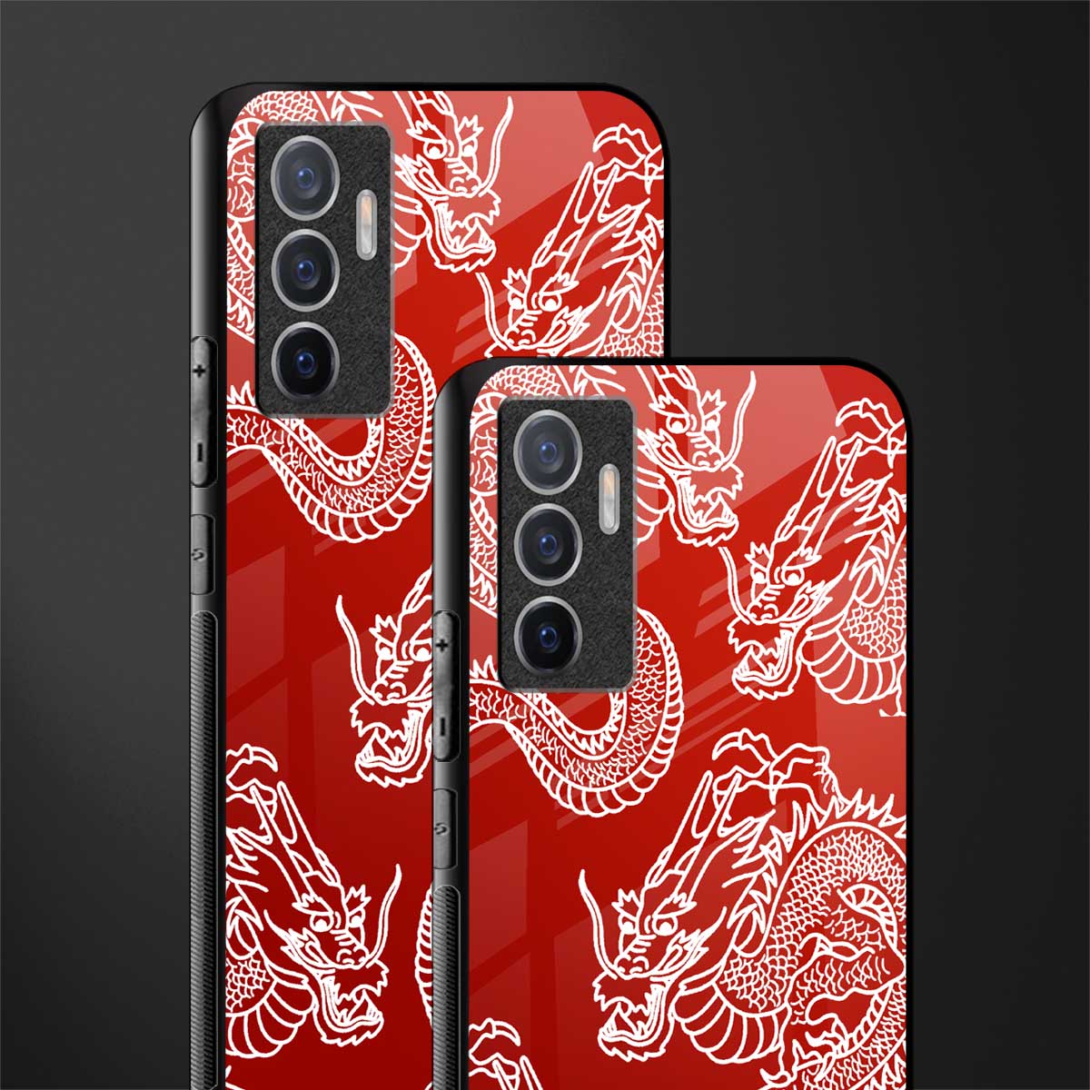 dragons red glass case for vivo v23e image-2