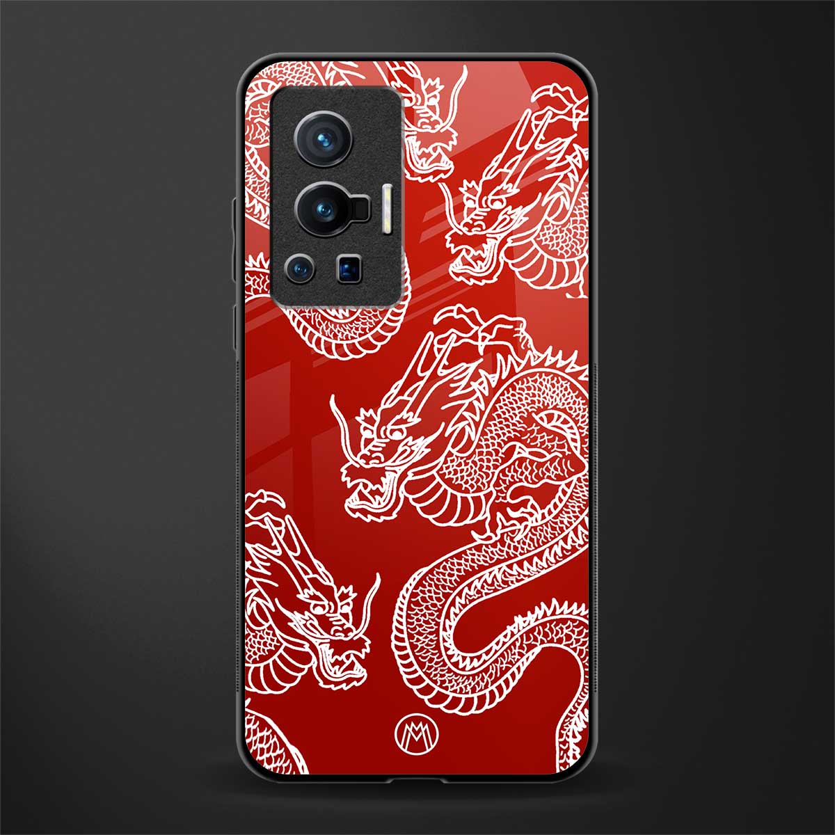 dragons red glass case for vivo x70 pro image