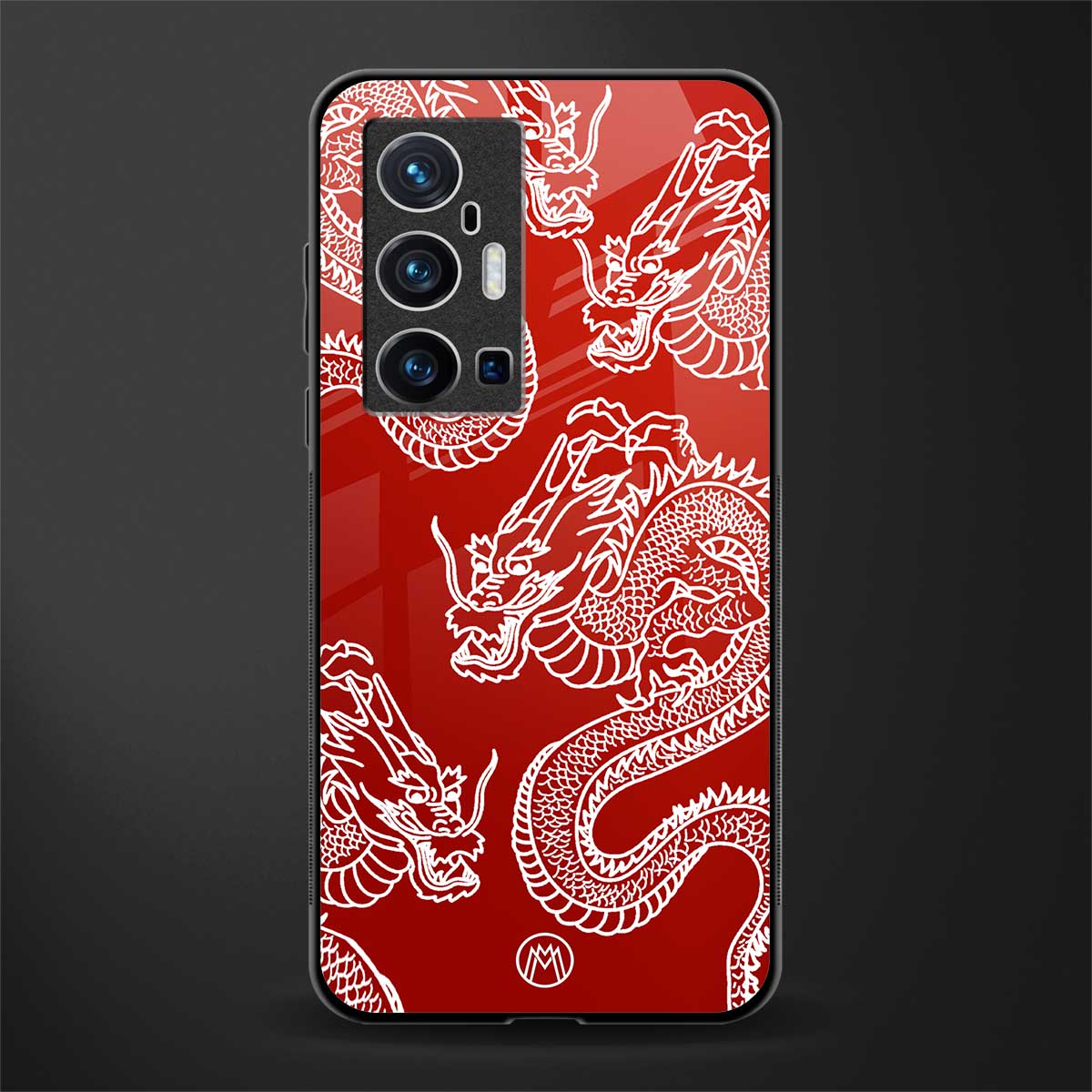 dragons red glass case for vivo x70 pro plus image