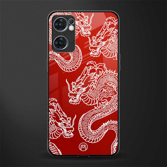 dragons red glass case for oppo reno7 5g image