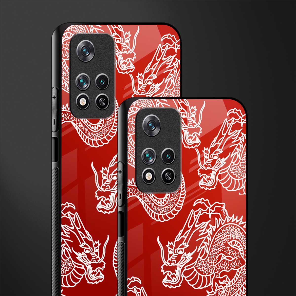 dragons red glass case for poco m4 pro 5g image-2