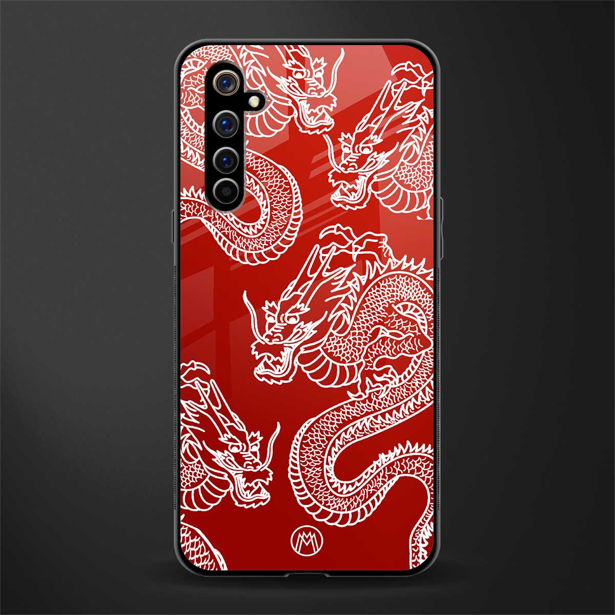 dragons red glass case for realme x50 pro image