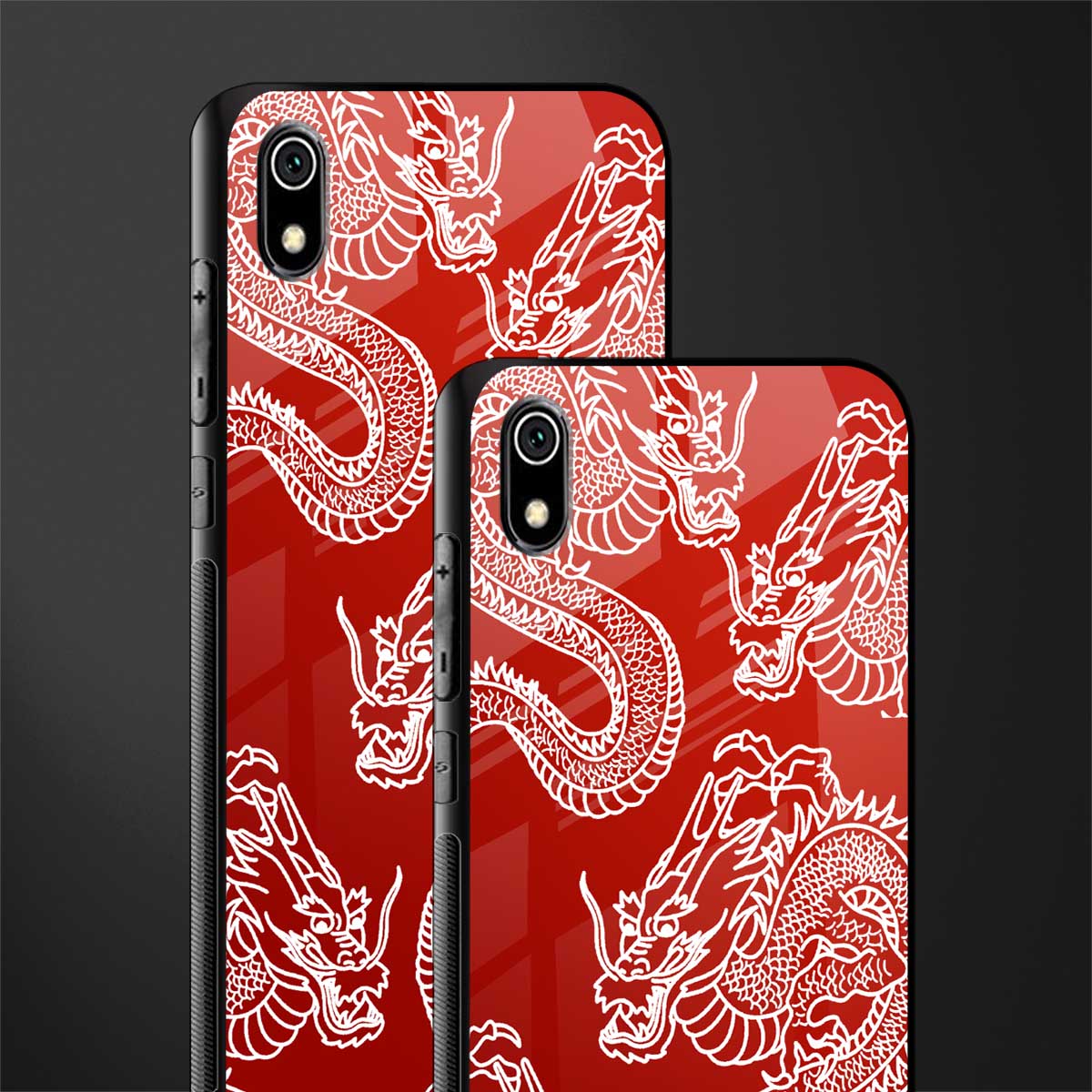 dragons red glass case for redmi 7a image-2