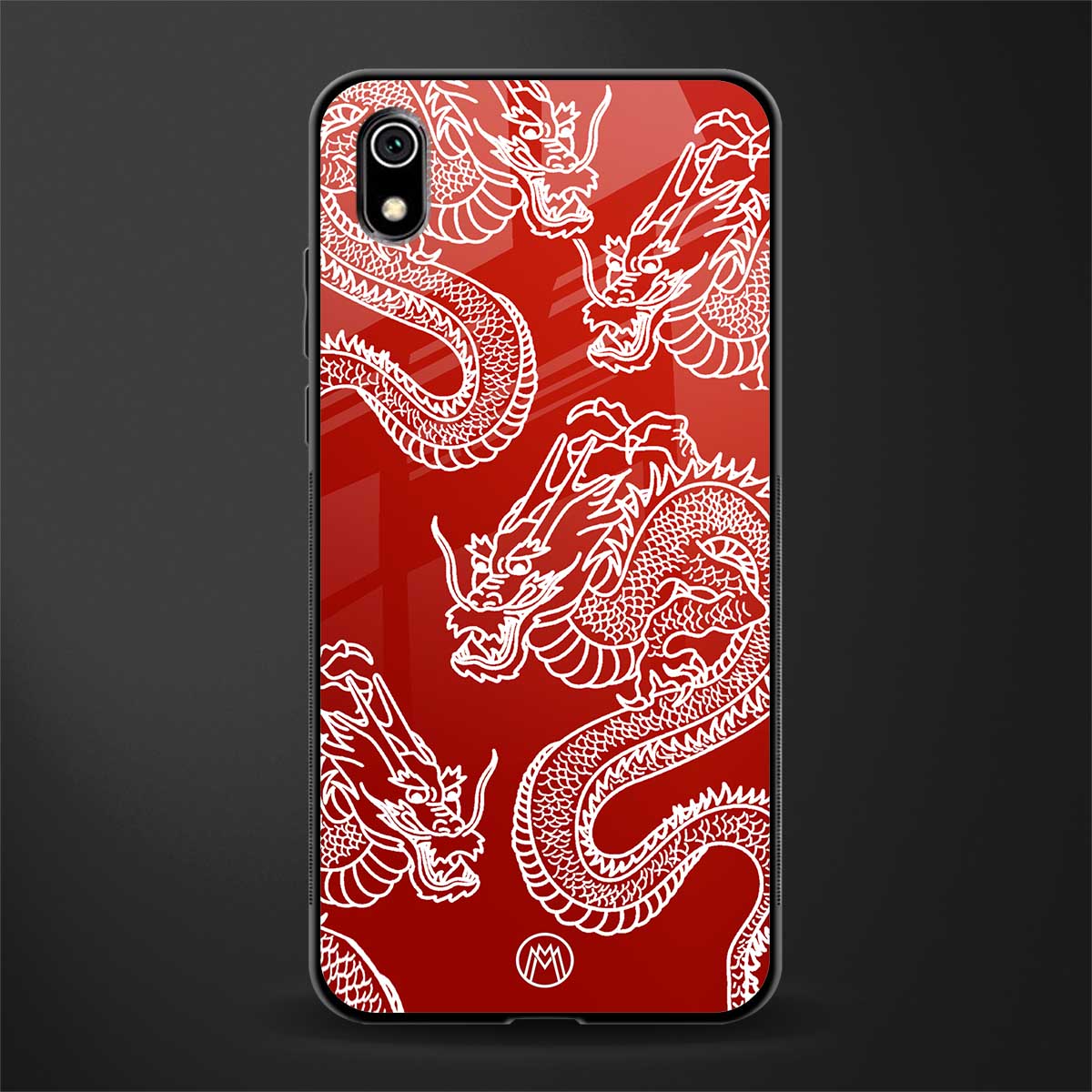 dragons red glass case for redmi 7a image