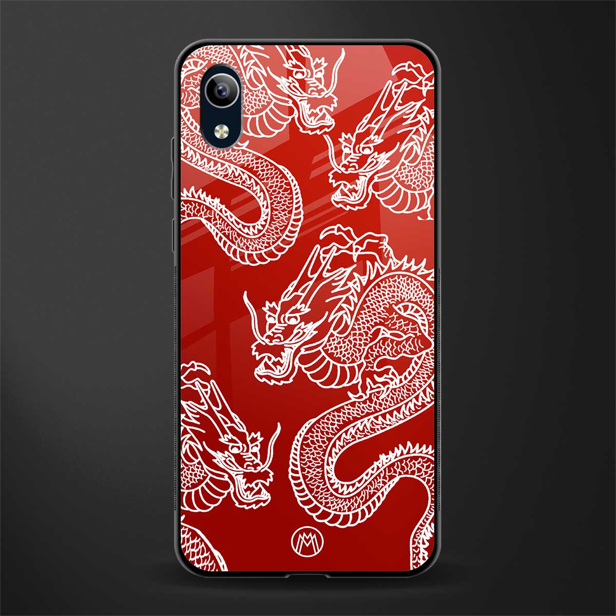 dragons red glass case for vivo y1s without fingerprint image