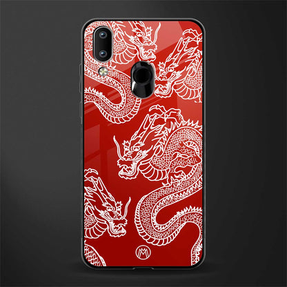 dragons red glass case for vivo y91 image
