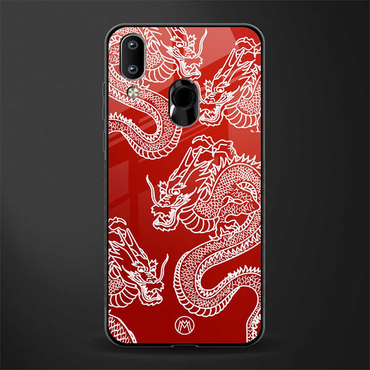 dragons red glass case for vivo y91 image