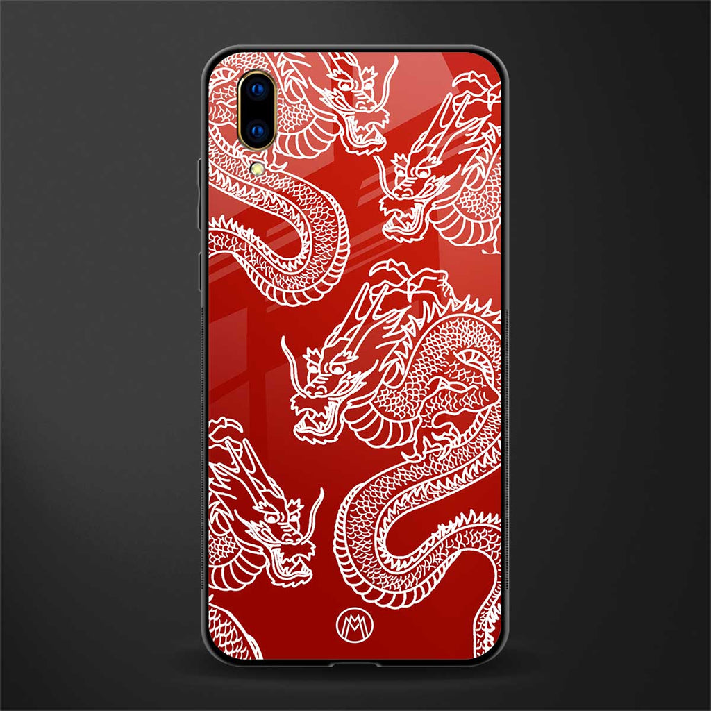 dragons red glass case for vivo v11 pro image