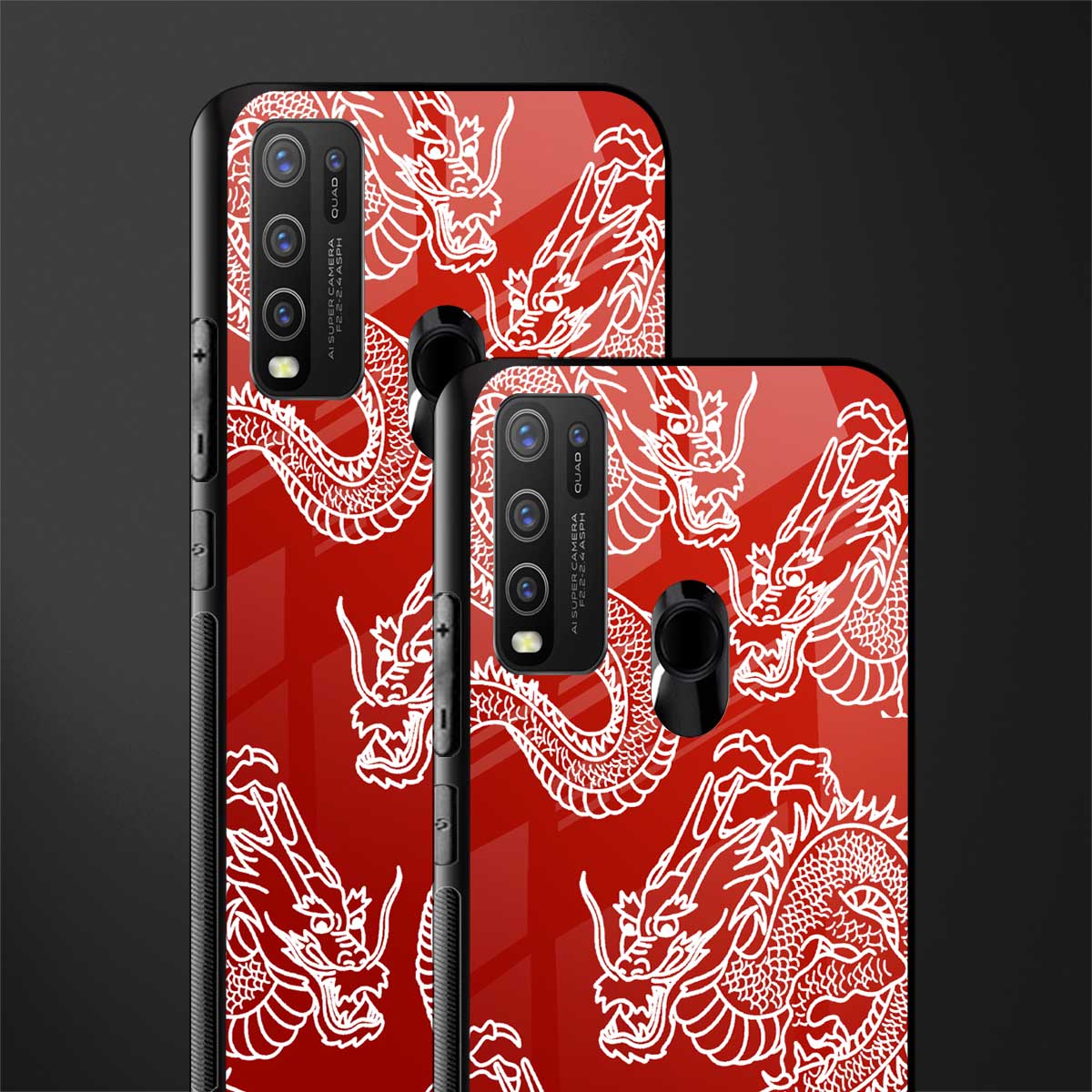 dragons red glass case for vivo y50 image-2