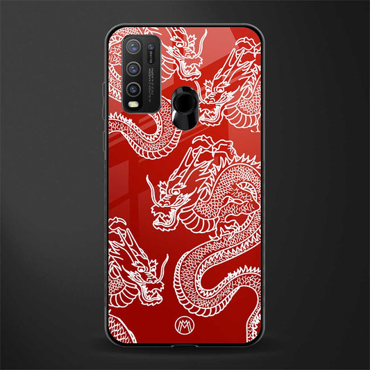 dragons red glass case for vivo y50 image
