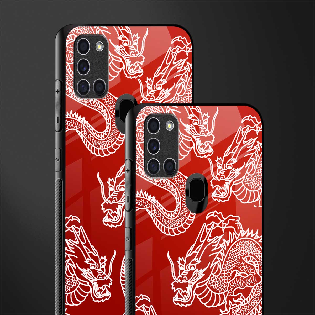 dragons red glass case for samsung galaxy a21s image-2