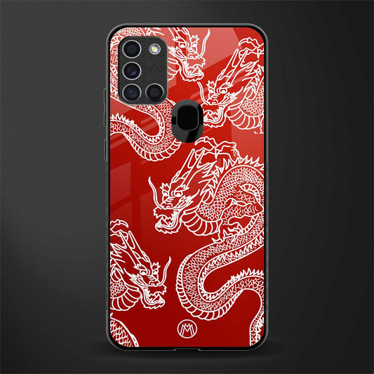 dragons red glass case for samsung galaxy a21s image