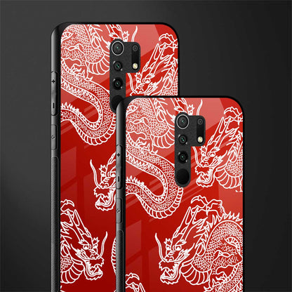 dragons red glass case for redmi 9 prime image-2