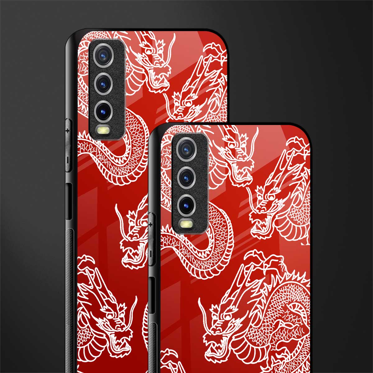 dragons red glass case for vivo y20 image-2