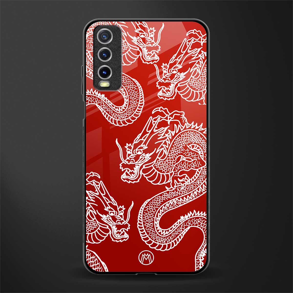 dragons red glass case for vivo y20i vivo y20t image