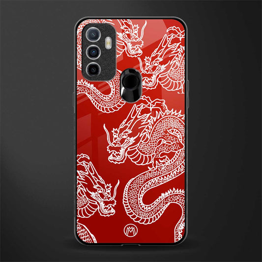 dragons red glass case for oppo a53 image
