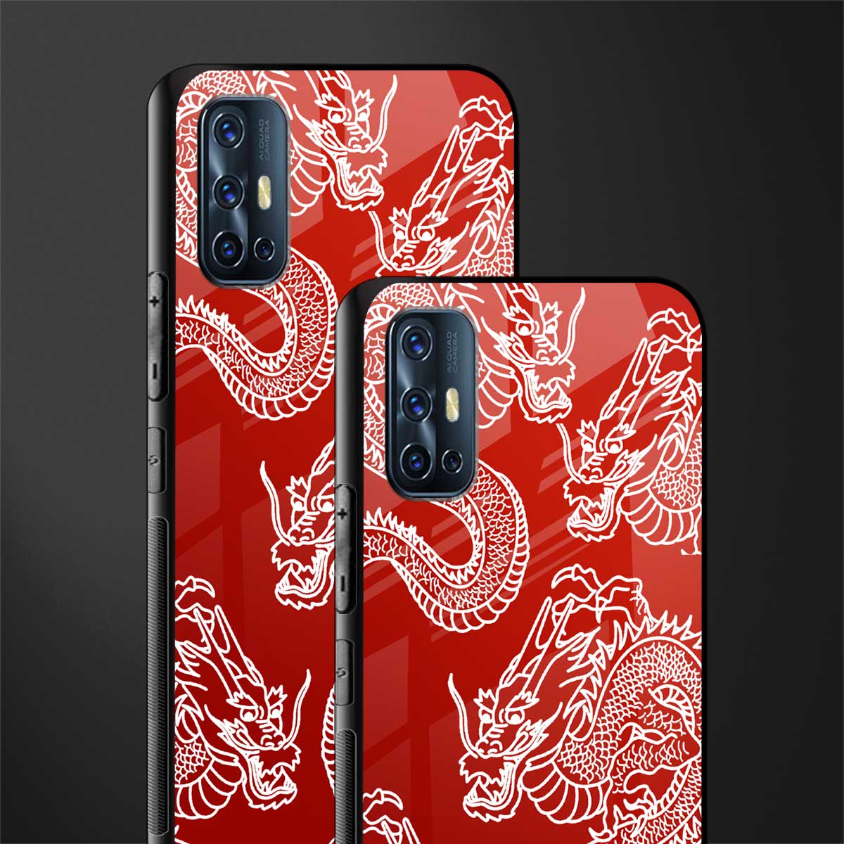dragons red glass case for vivo v17 image-2