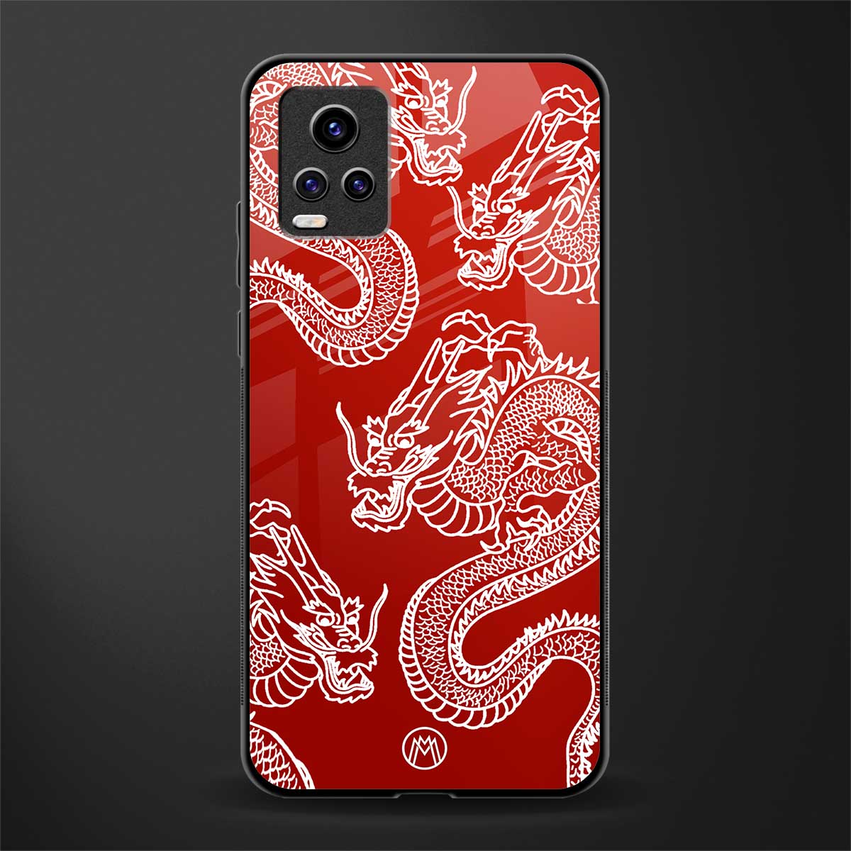 dragons red glass case for vivo v20 image