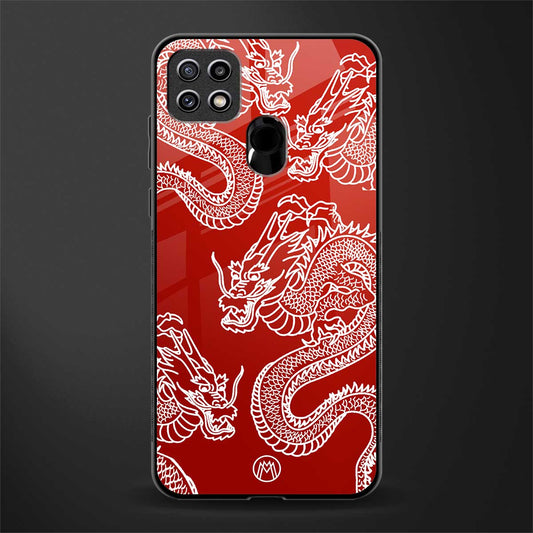 dragons red glass case for oppo a15s image