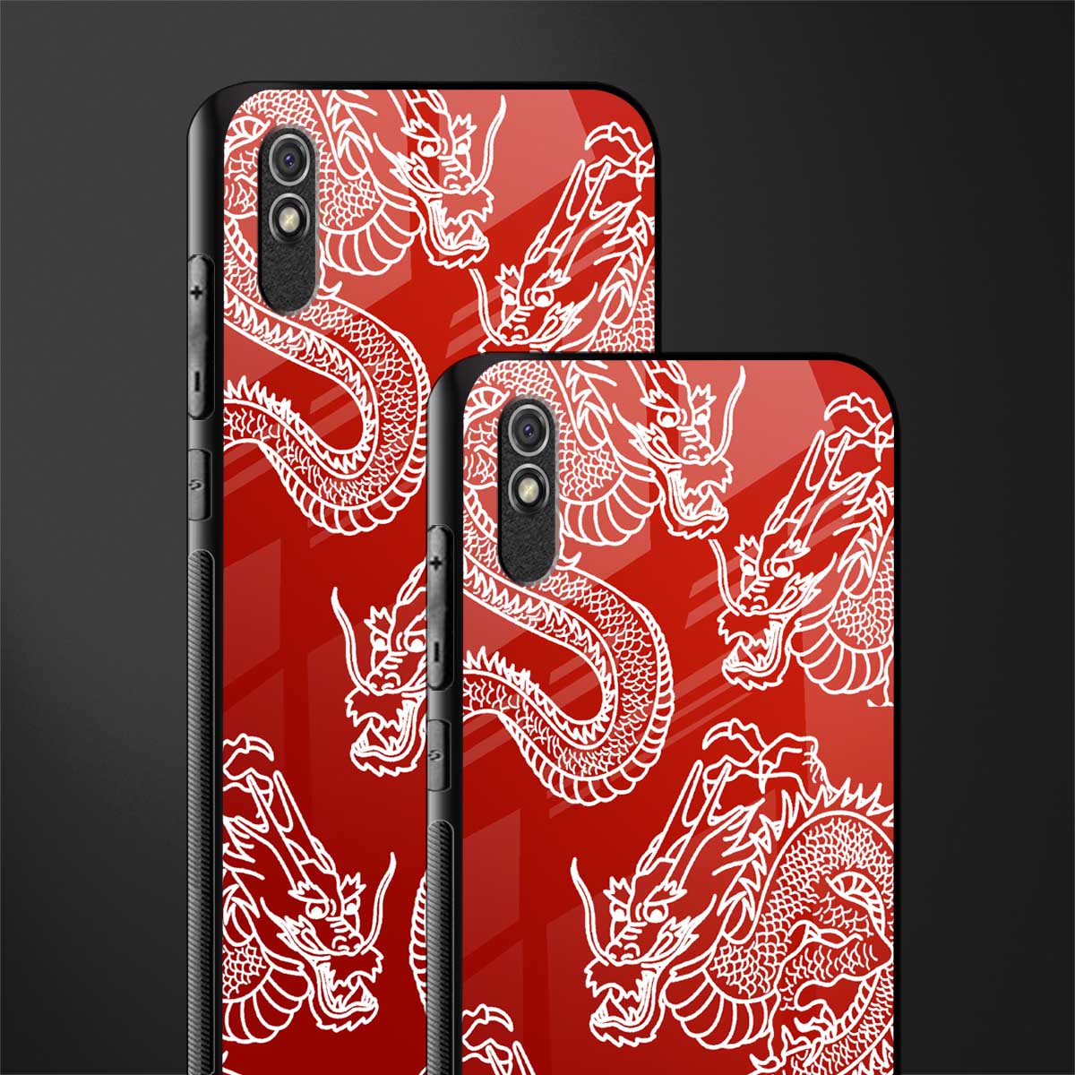 dragons red glass case for redmi 9i image-2