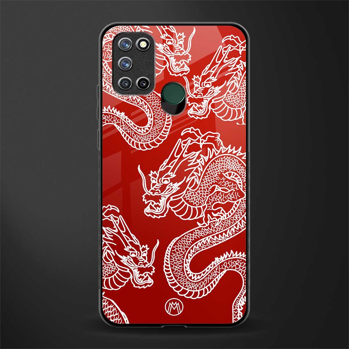 dragons red glass case for realme 7i image