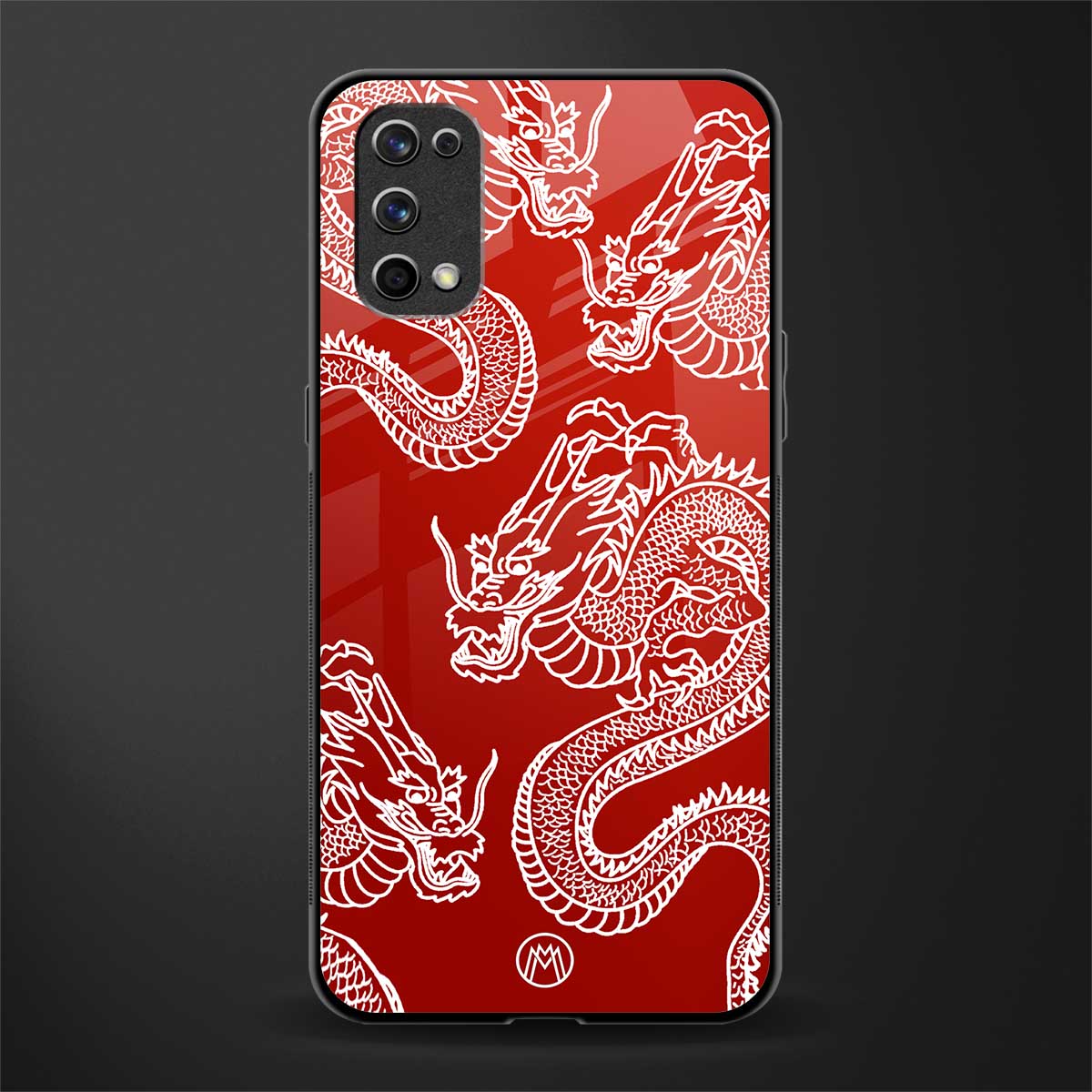 dragons red glass case for realme 7 pro image