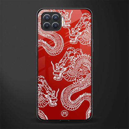 dragons red glass case for oppo f17 image