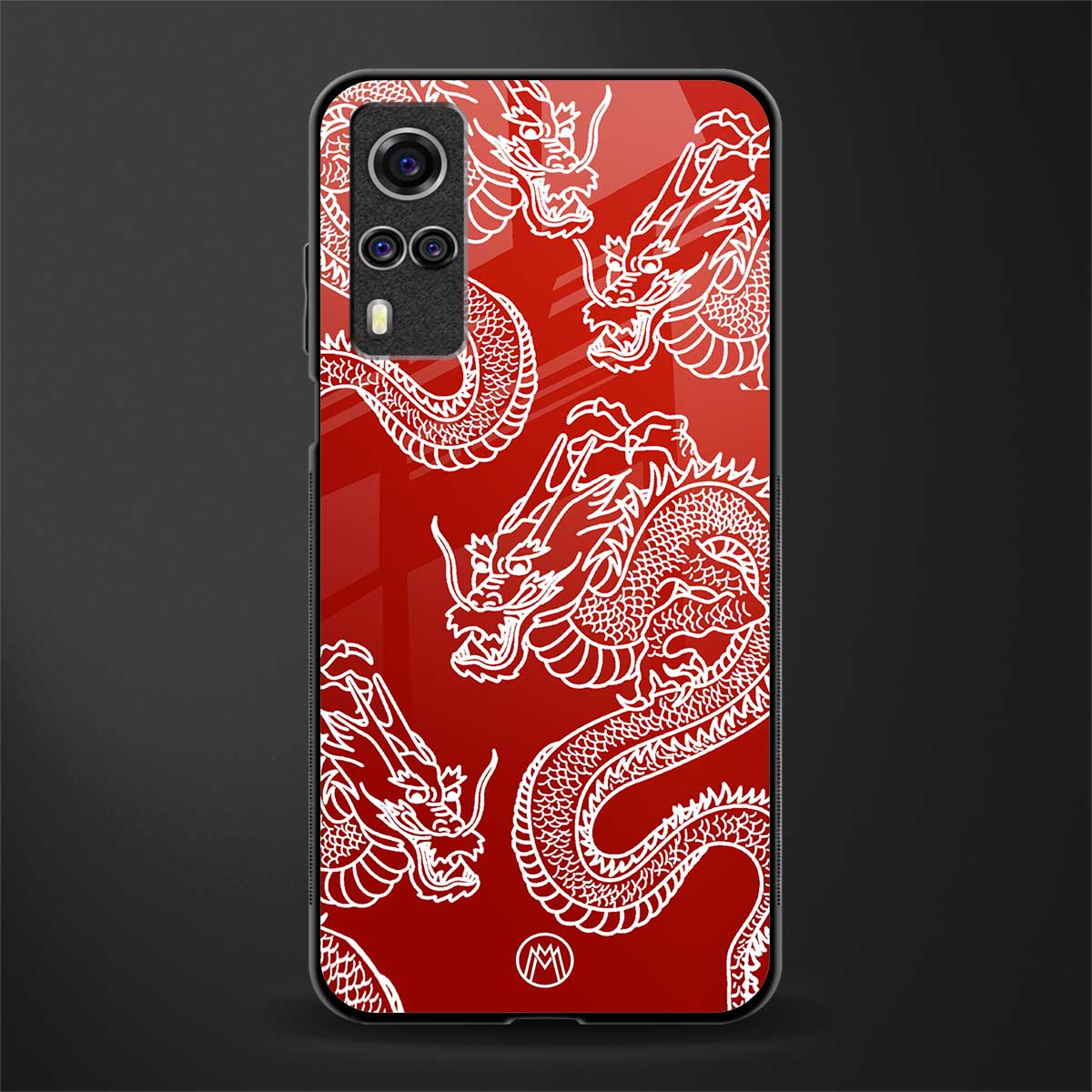 dragons red glass case for vivo y51 image