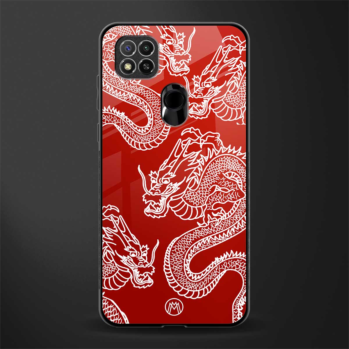 dragons red glass case for poco c31 image