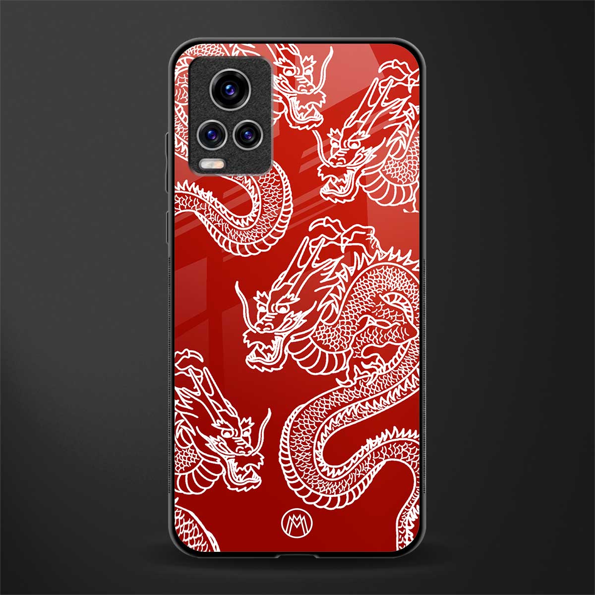 dragons red glass case for vivo v20 pro image
