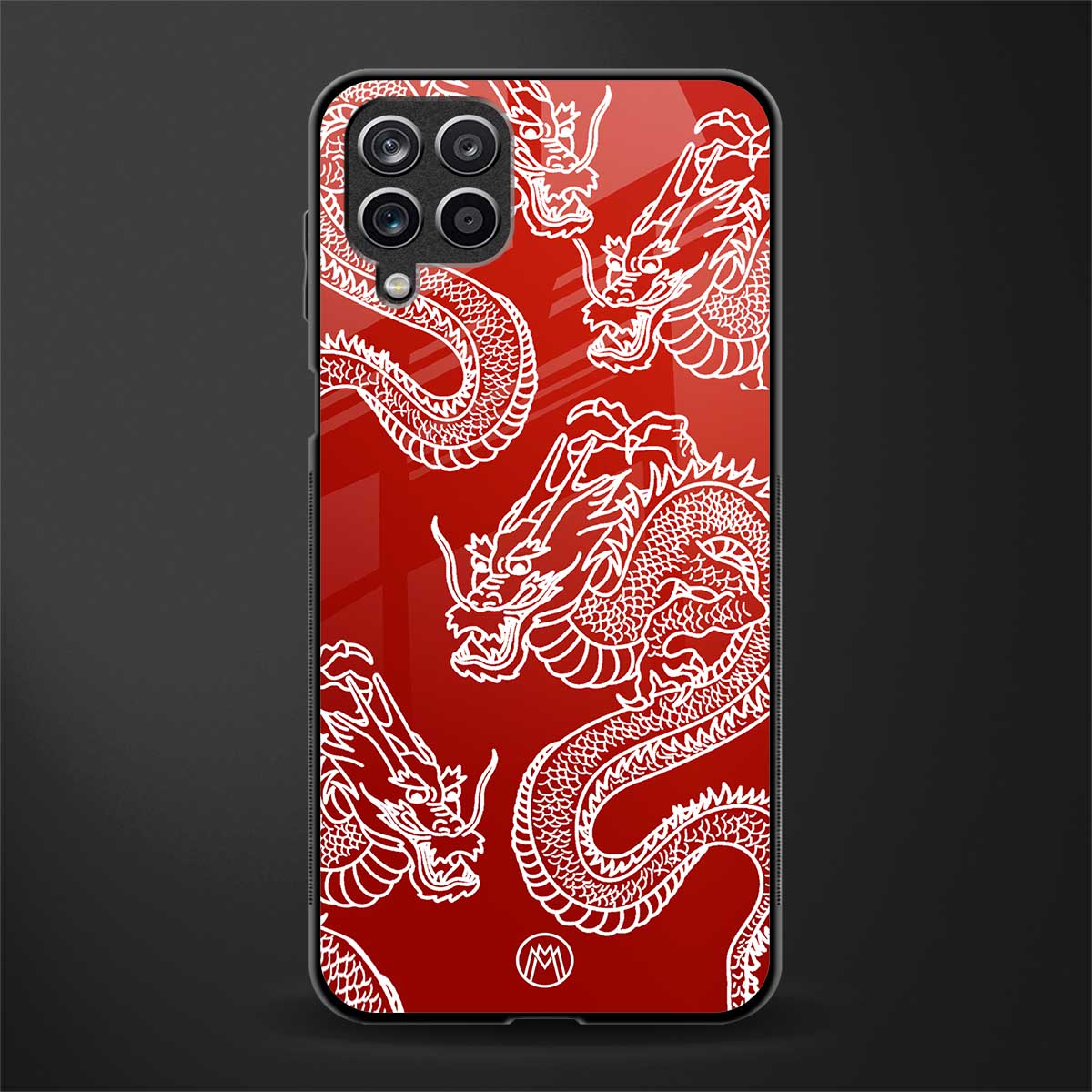 dragons red glass case for samsung galaxy a12 image