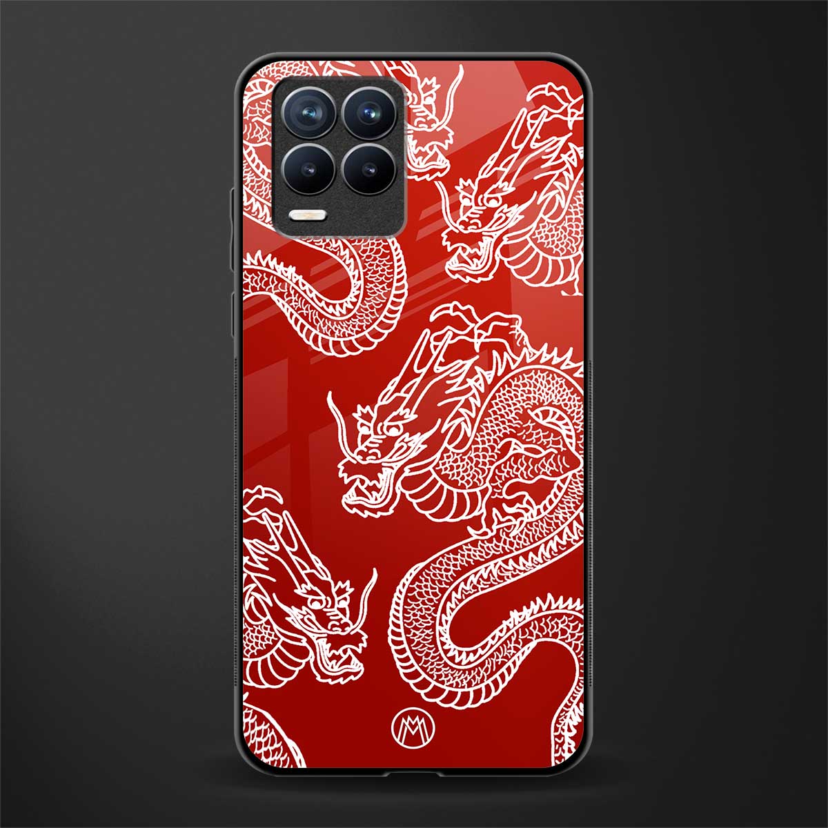 dragons red glass case for realme 8 pro image