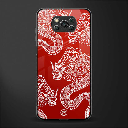 dragons red glass case for poco x3 image