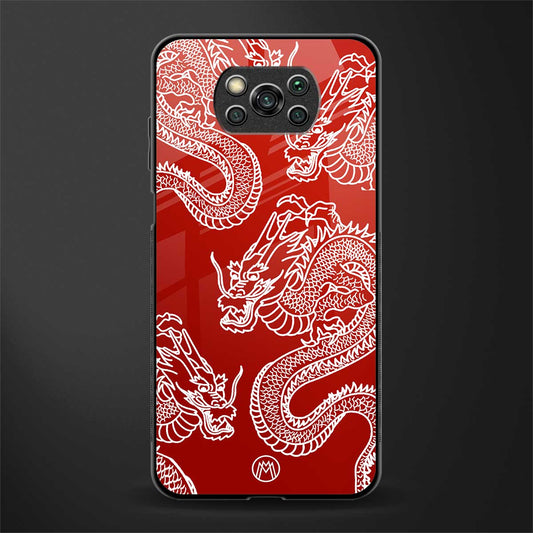 dragons red glass case for poco x3 image