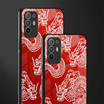dragons red glass case for oppo f19 pro plus image-2