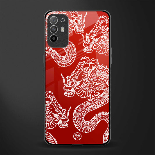 dragons red glass case for oppo f19 pro plus image