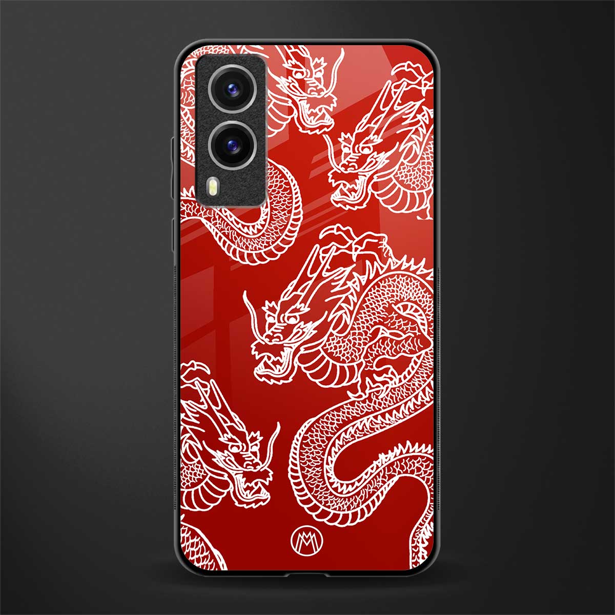 dragons red glass case for vivo v21e 5g image