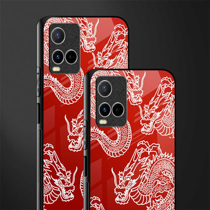 dragons red glass case for vivo y21 image-2