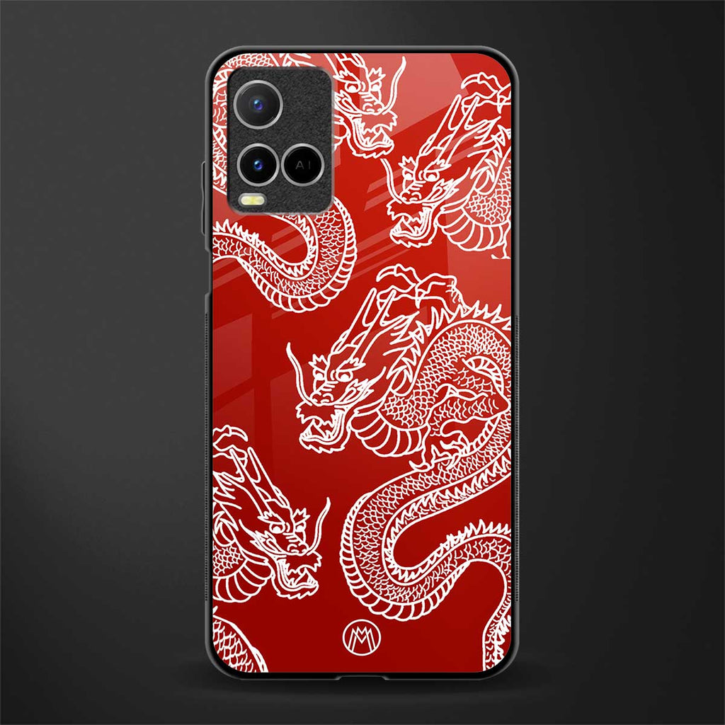 dragons red glass case for vivo y21s image