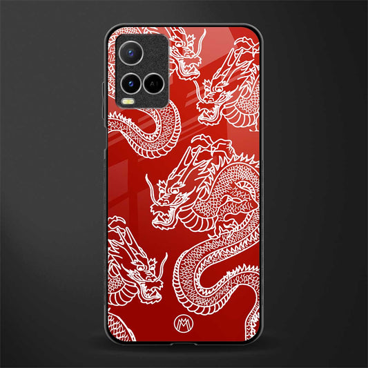 dragons red glass case for vivo y21s image