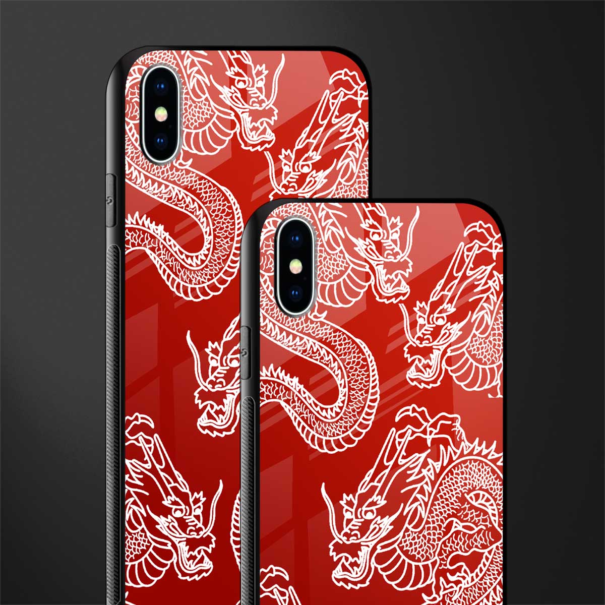 dragons red glass case for iphone xs max image-2
