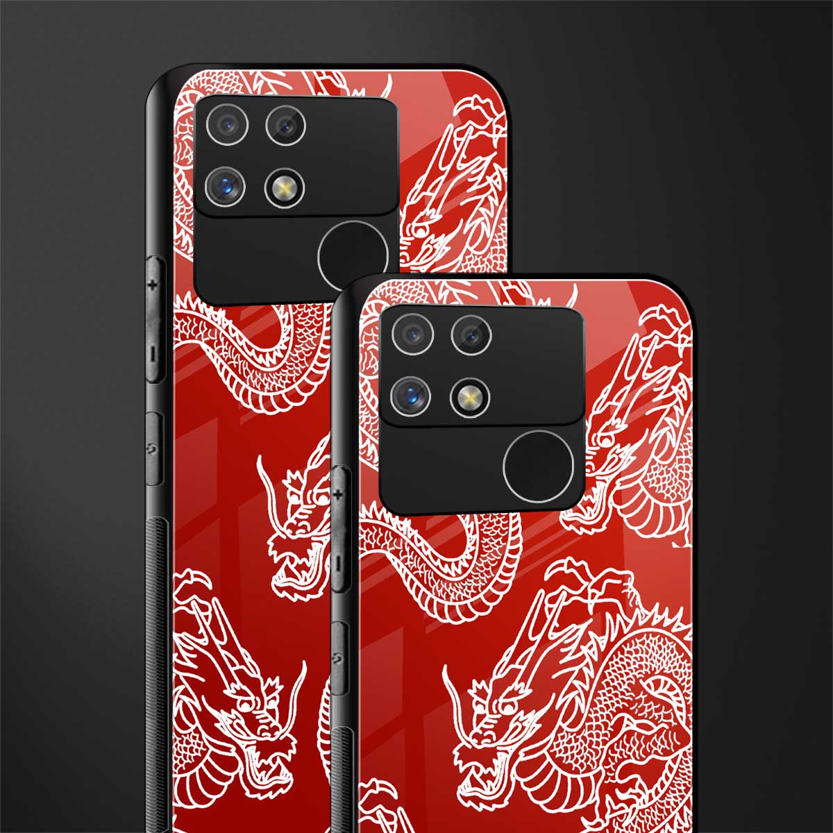 dragons red back phone cover | glass case for realme narzo 50a