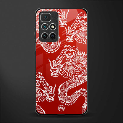 dragons red glass case for redmi 10 prime image