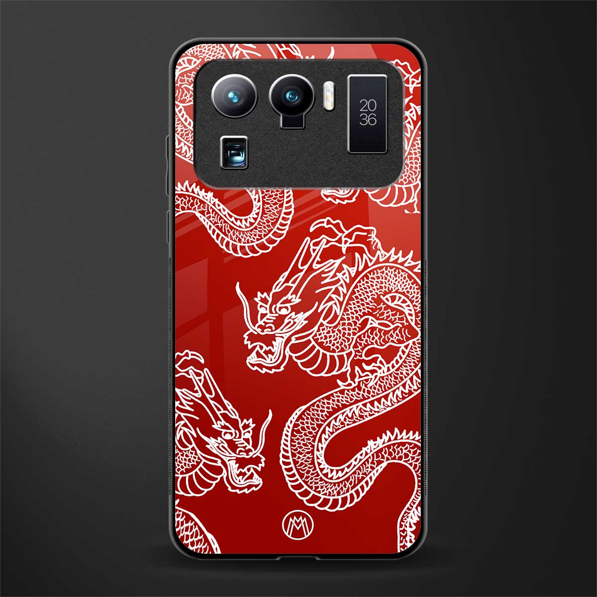 dragons red glass case for mi 11 ultra 5g image