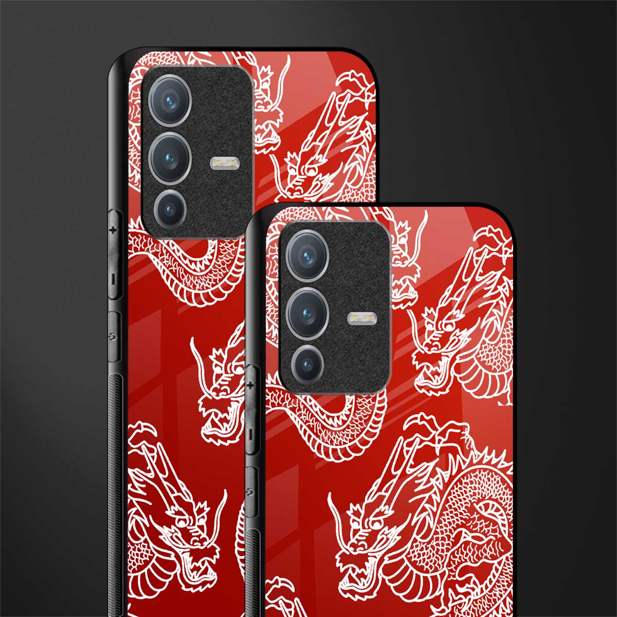 dragons red glass case for vivo v23 pro 5g image-2