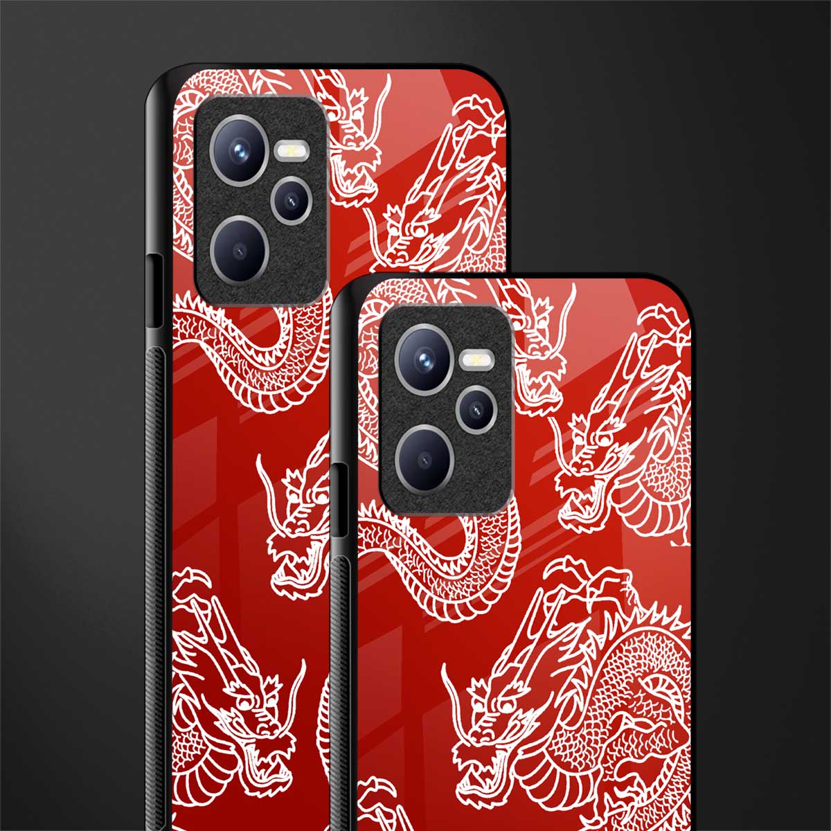 dragons red glass case for realme c35 image-2
