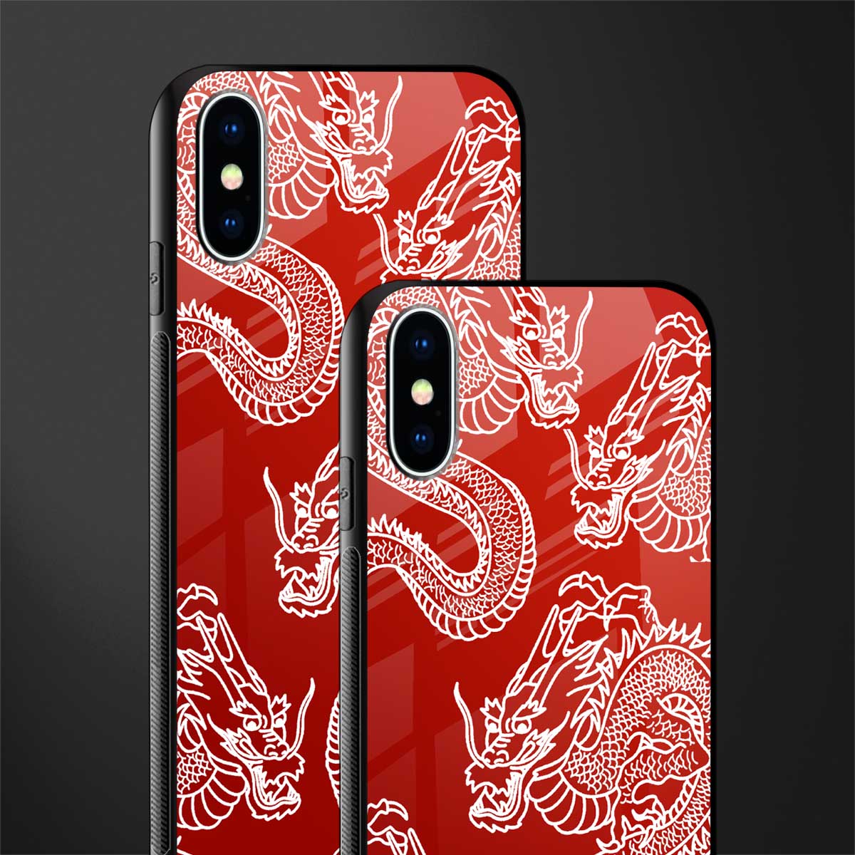 dragons red glass case for iphone xs image-2