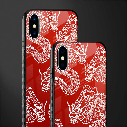 dragons red glass case for iphone xs image-2