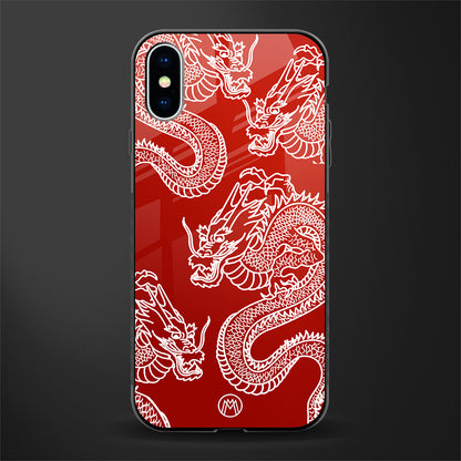 dragons red glass case for iphone xs image