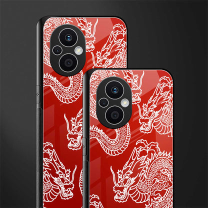 dragons red back phone cover | glass case for oppo f21 pro 5g